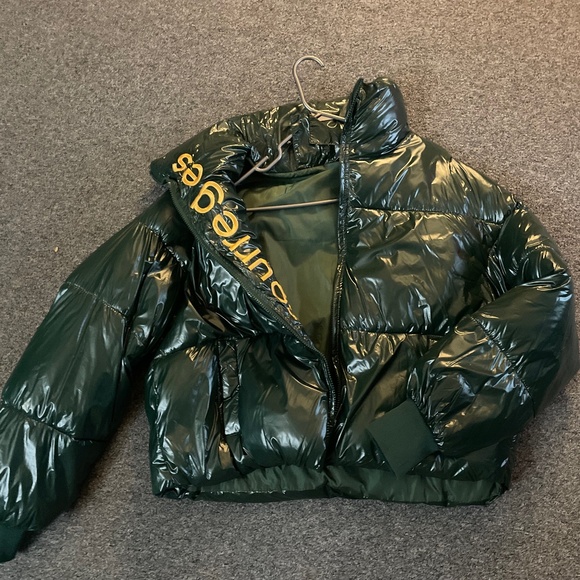 Green Puffer Designer Jacket - Picture 1 of 2